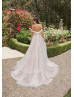 Detachable Straps Beaded Ivory Lace Tulle Wedding Dress